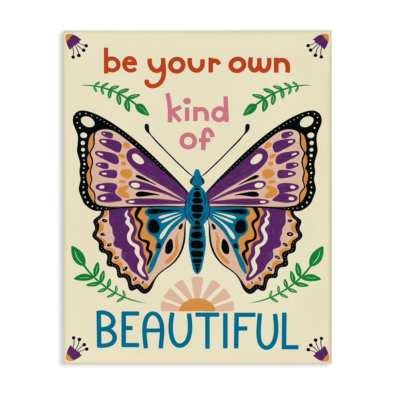 Stupell Industries Your Own Beautiful Butterfly Canvas Wall Art Design by Carrie Cantwell